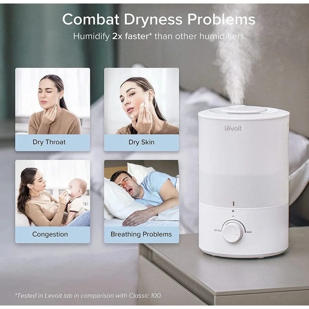 LEVOIT - Humidifier for Bedroom - Quiet (3L Water Tank)